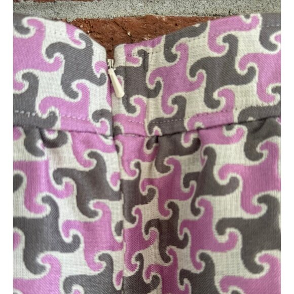 Vineyard Vines Geometric A-Line Skirt NWT | Preppy Pink/Gray Print - Picture 4 of 6